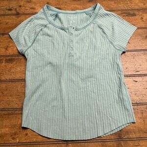 American Eagle‎ Women's Ribbed Henley Top Size Large